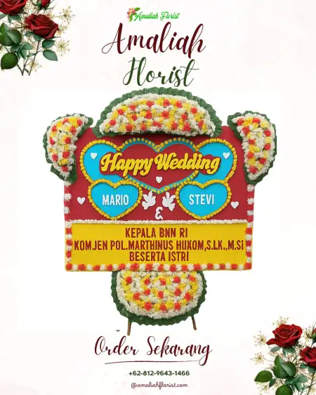 Papan Bunga Pernikahan Awinbon
